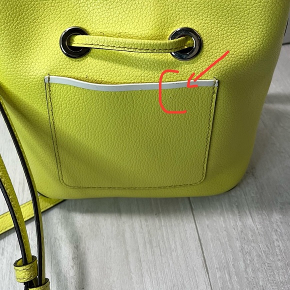 kate spade lemon yellow leather drawstring bucket shoulder bag - Picture 13 of 13